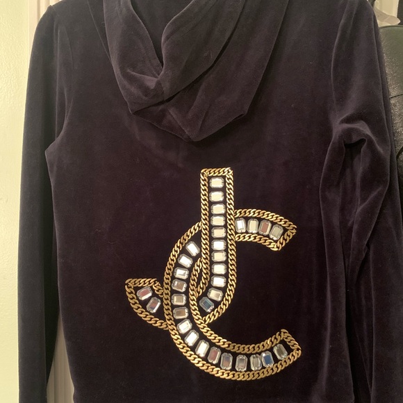 Juicy couture black velvet zip up jacket - Picture 1 of 5